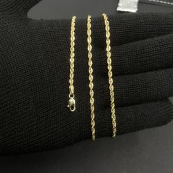 10K Gold Rope Chain (3MM) (20Inches)