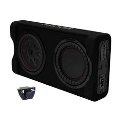 Kicker 51PTRTP10 CompRT Series 10" 800W Peak Power Handling Down-Firing Enclosure Loaded Shallow-Mount Subwoofer with reFLEX Passive Radiator and Bui