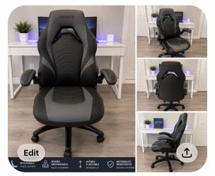 Silla gamer Emerge reclinable color negro y gris