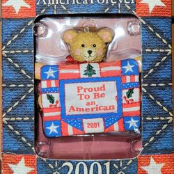 American Greetings Bear Ornament Proud To Be An American