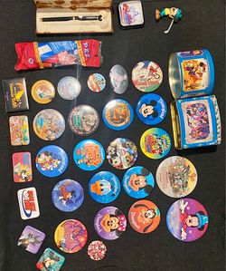 Disneyland Disney Collectibles Lot Pins Buttons Tins