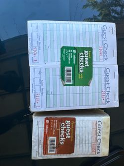 Guests checks for restaurant