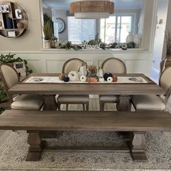 Farmhouse Table And Bench 