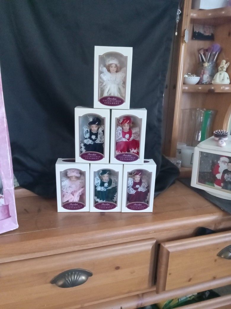 Porcelain Collectible Ornament Set Of 6