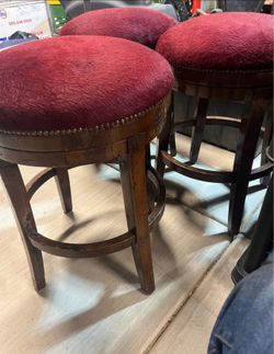 Stools (3) Braeburn Company Fur stools / swivel