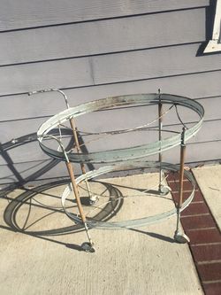 Vintage Metal Two-Tier Bar Cart