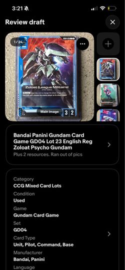 Gundam cards
