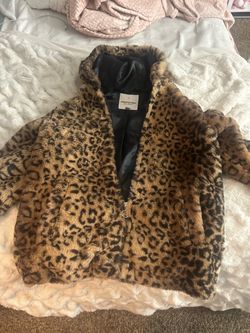 Urban Republic Girls Leopard Faux Fur Coat