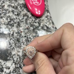 Pink And White Diamond Ring