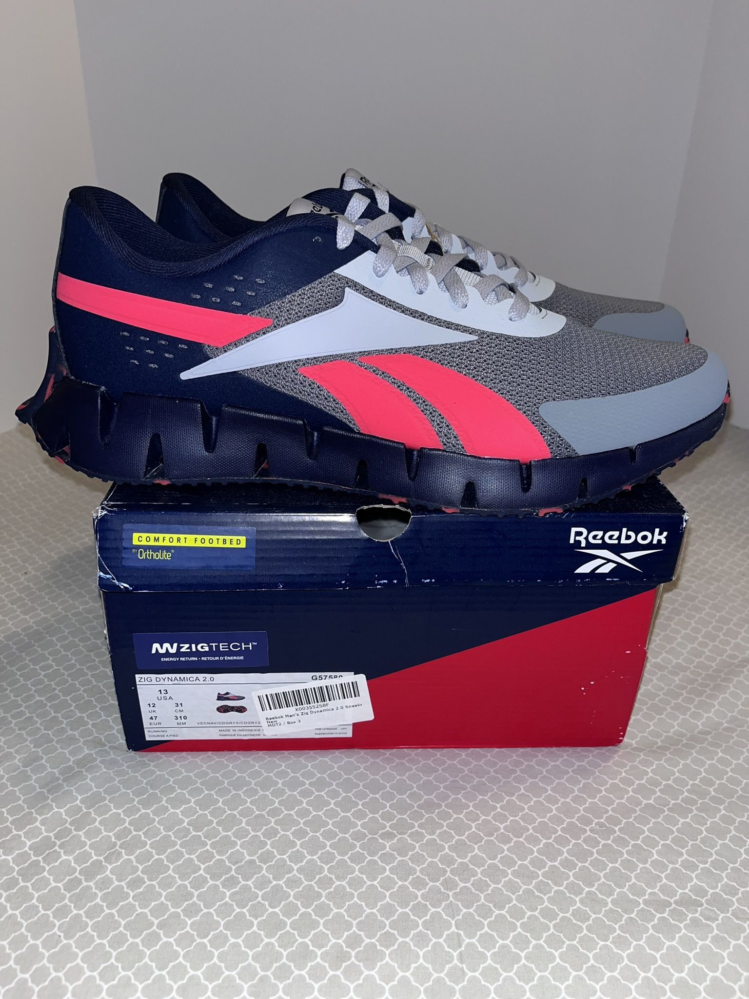 Reebok Zig Dynamica 2.0, Vector Navy/Cold Grey, Size 13