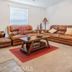 Leather sofa, loveseat, ottoman set
