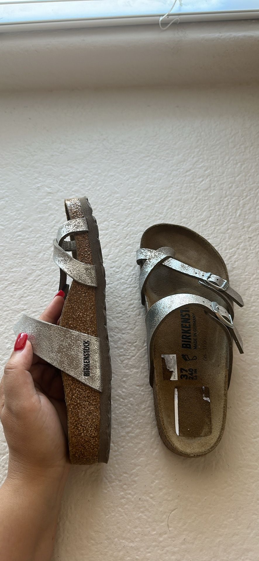 Brand New Birkenstock Mayari Regular/wide Silver Women’s Size 6,5