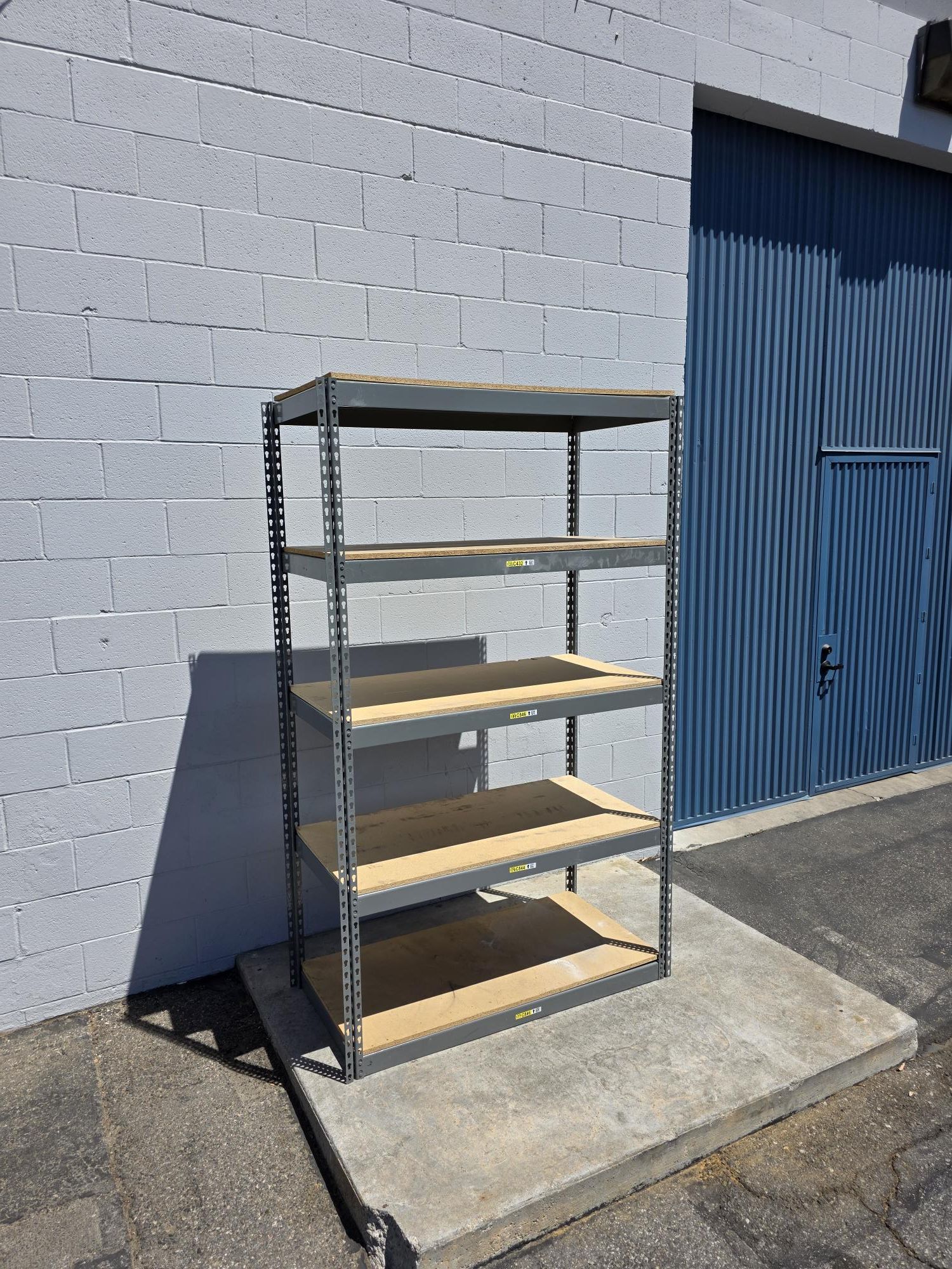 5 Tier Shelving 48 in W x 24 in D American Made Used Heavy Duty Steel Boltless Storage Rack Delivery Available