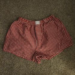 Red Plaid Sleep Shorts Women