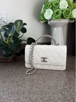 Chanel  Mini White Iridescent Caviar