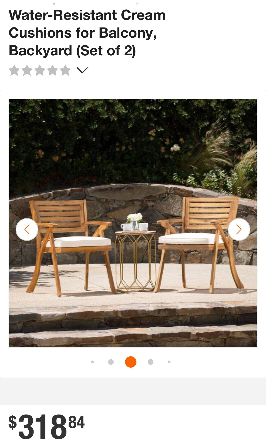 BRAND NEW SET OF 2 PATIO CHAIRS