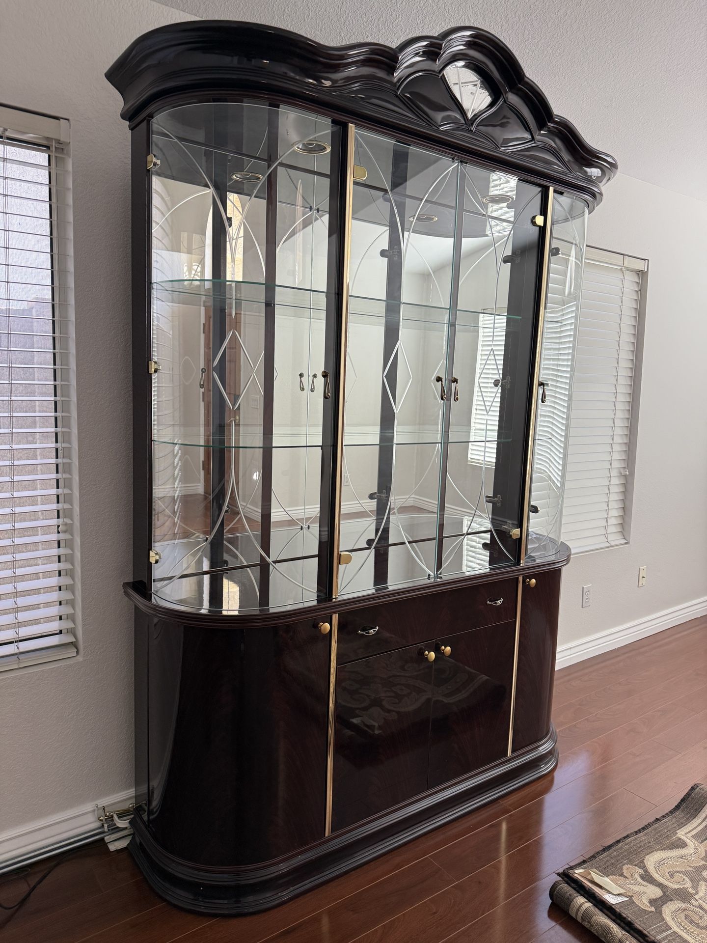 Elegant Lighted China Cabinet / Display Hutch
