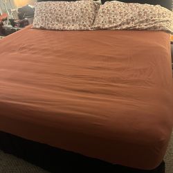 King Matress Saatva Pillow Top w/ Wayfair Bed Frame 