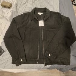 Black Denim Oversize Jacket Zara XL