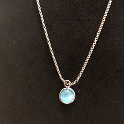 Turquoise Glass Bezel Necklace 