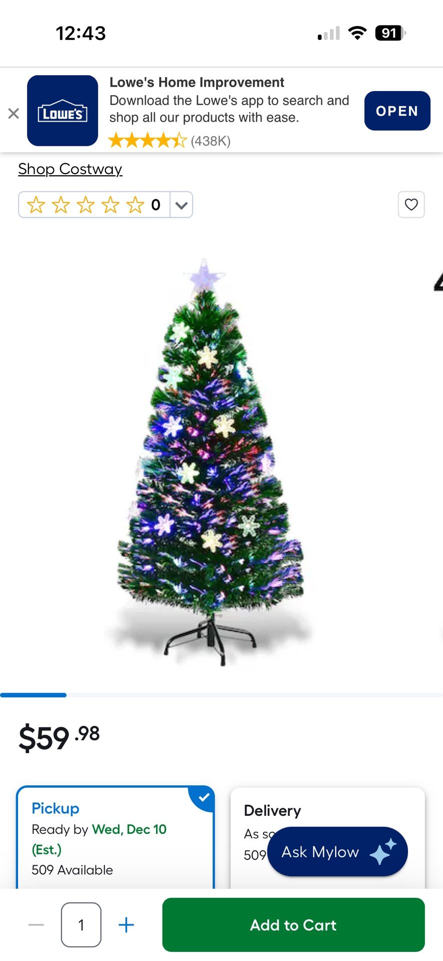 4ft Fiber optic Christmas Tree