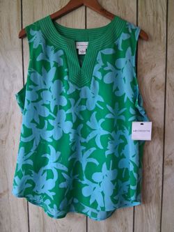 Liz Claiborne Floral Sleeveless Top Size L