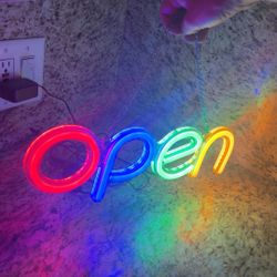 4 X 15 Inches - Neon Open Sign Hanging Plug In