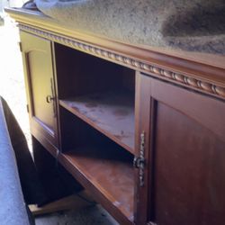 Large Cherrywood Office Desk – 2 Piece