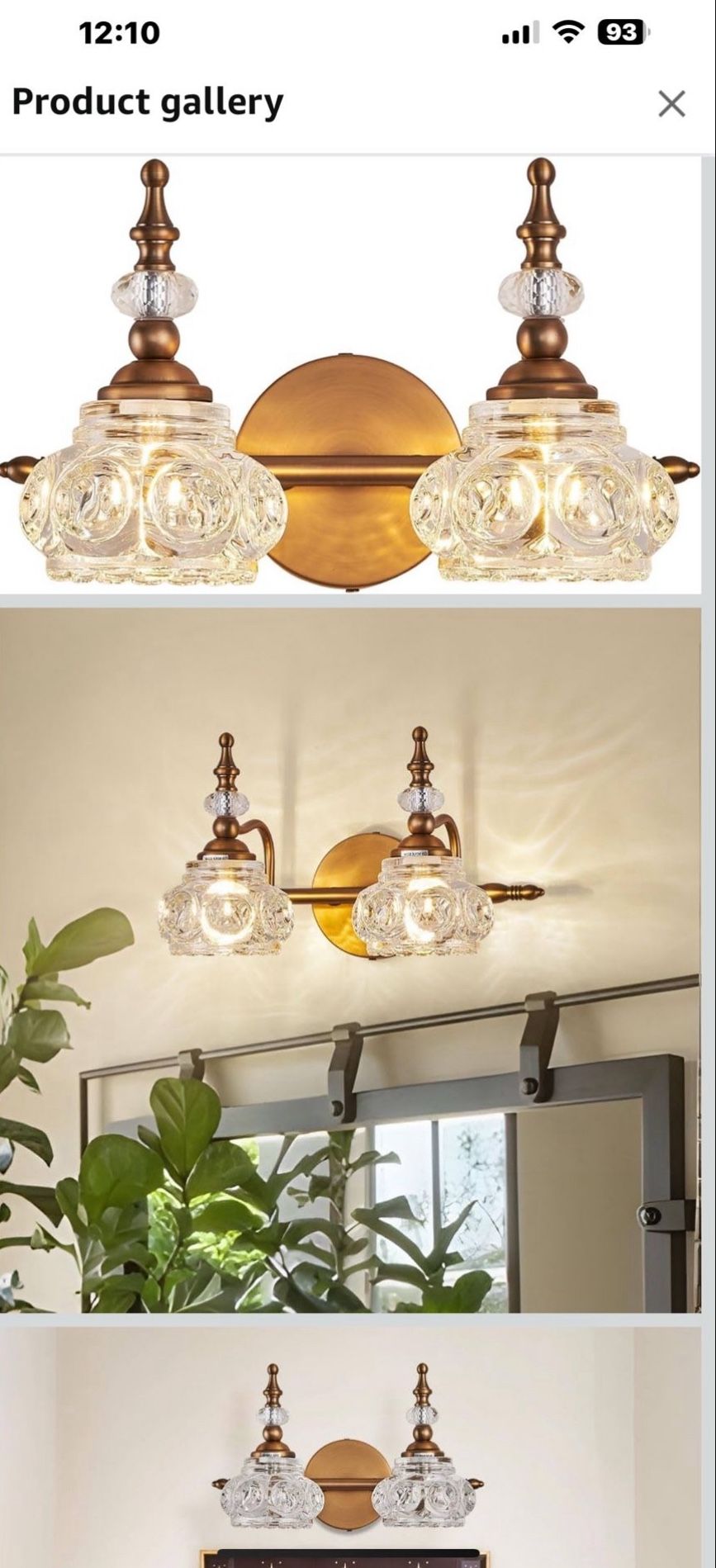 Zilland 2 Light Vintage With Cristal Glass Shade