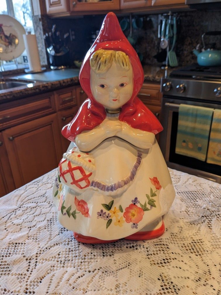 VTG Little Red Riding Hood Cookie Jar "XLNT"