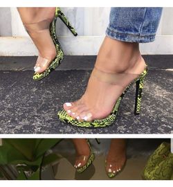 Faux Snake Print Heels Various Sizes