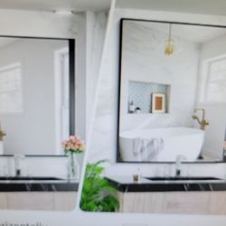 Bathroom Mirror Black. ( 30x36 )