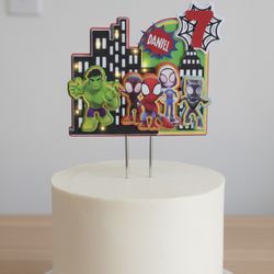 LIGHT UP- Spidey And Friends Birthday Cake Topper