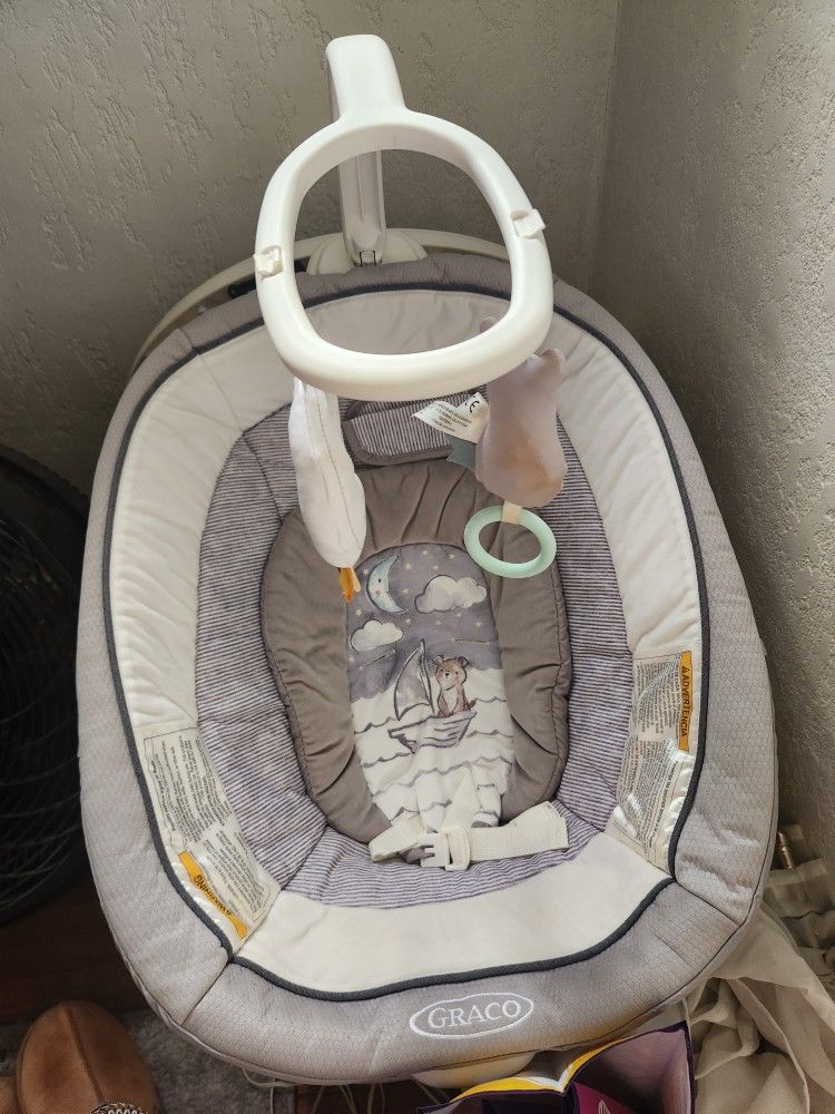 Graco Sense2Soothe 2-in-1 Baby Swing and Portable Rocker with Cry Detection Technology - Sailor