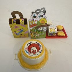 90s Happy Meal Stacie & Todd Barbie Doll Fast Food Tray Cake Burger Fries Lot