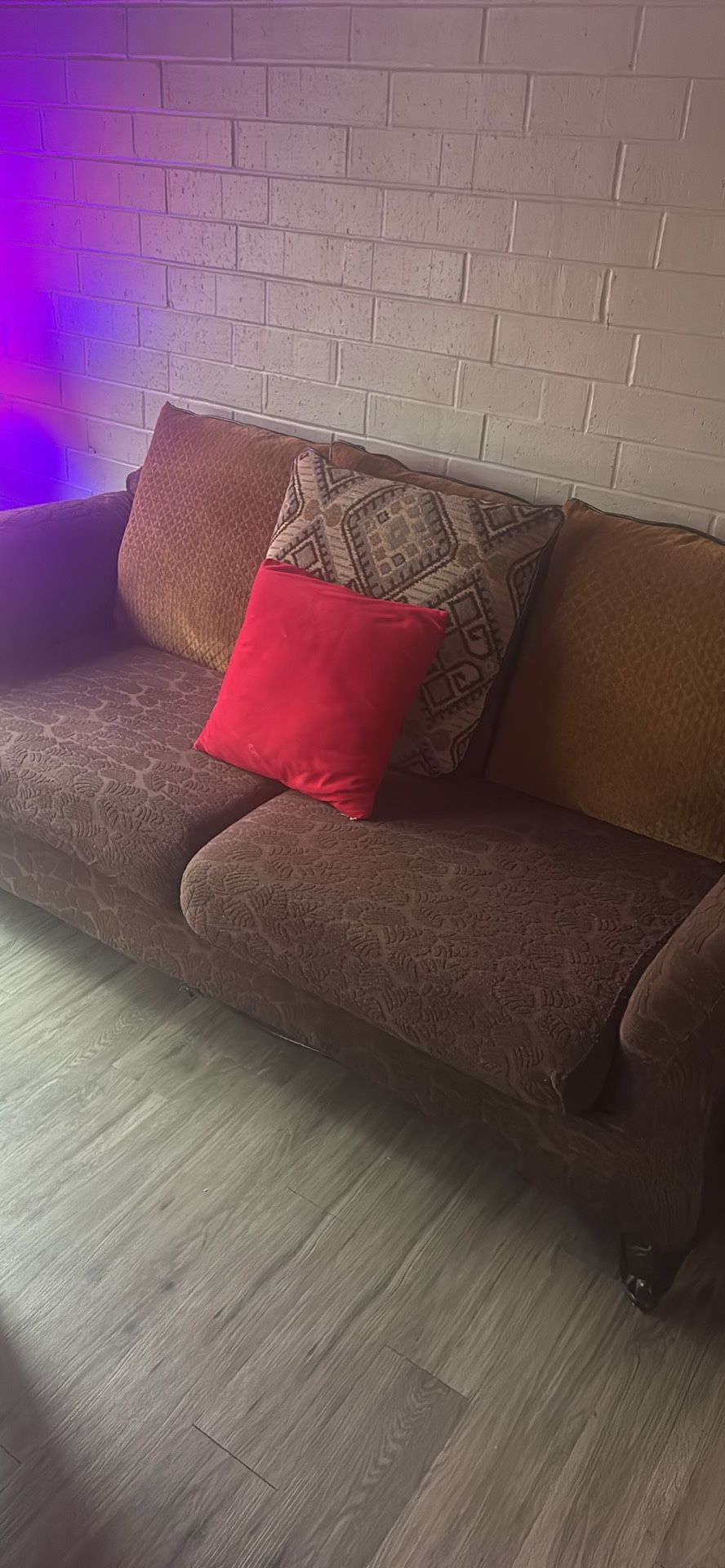 Brown Vintage Sofa/Love Seat