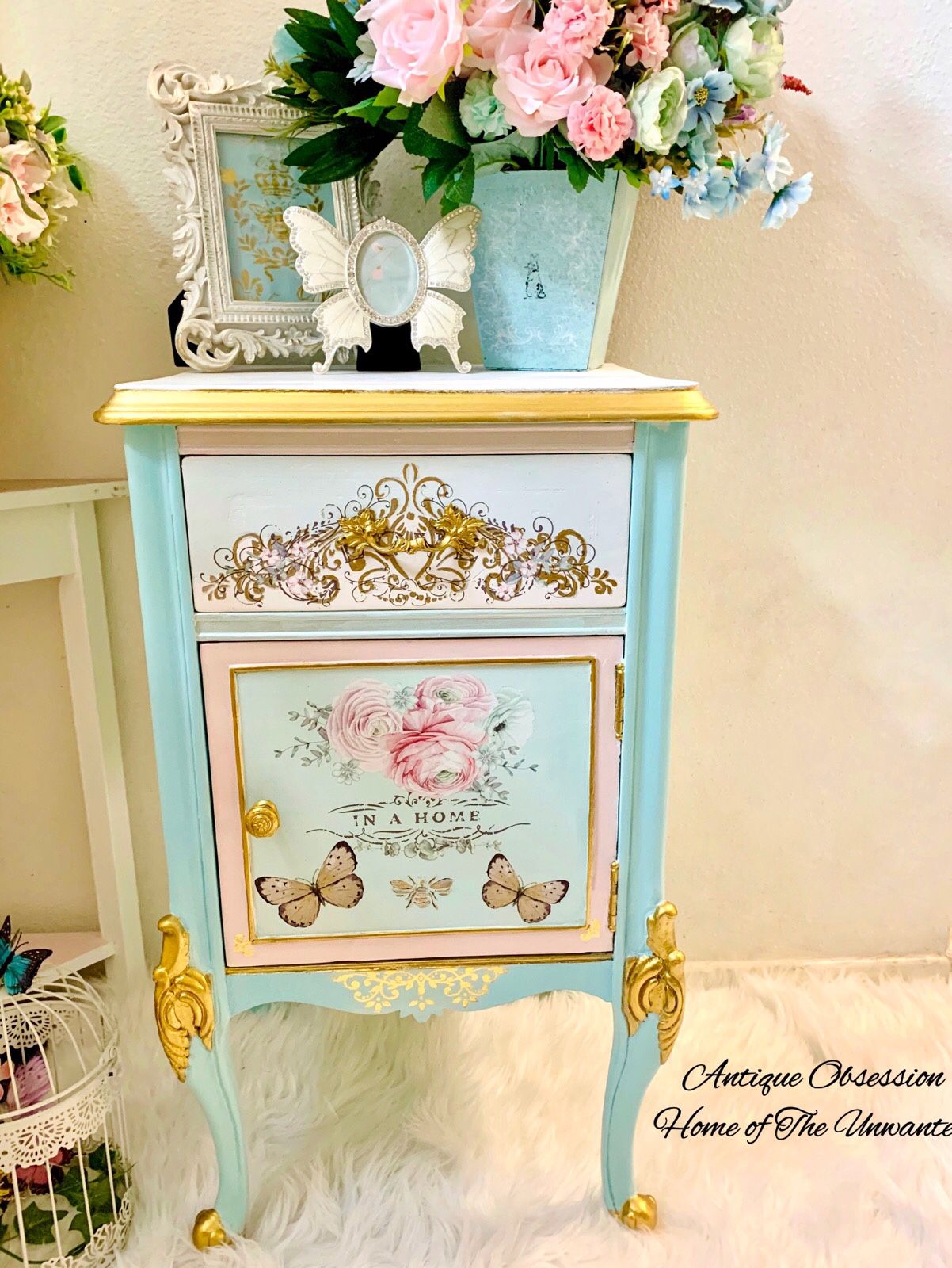 Vintage French Style Cabinet Table
