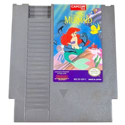 Disney Little Mermaid NES Game Tested Authentic Capcom USA Nintendo Cartridge