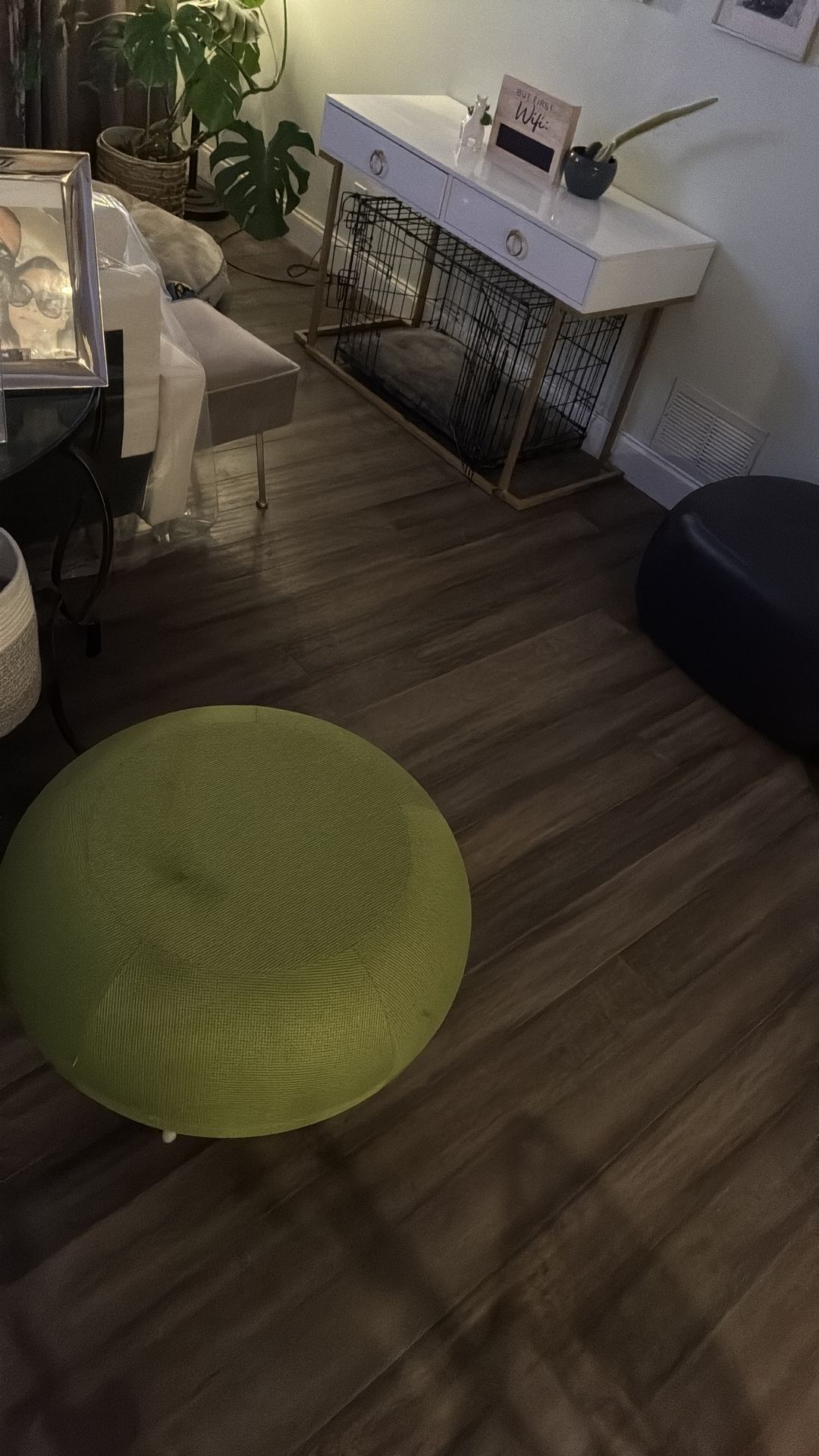 Expensive green ottoman