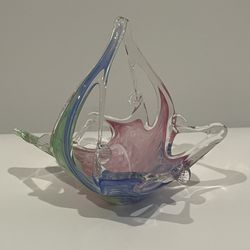 Multicolored Glass Basket/Dish 
