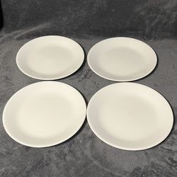 Vintage 1970’s Corelle Winter Frost White Luncheon Plate 8.5 in Set of 4.