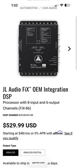 JL Audio Fix 86 DSP OEM Integration