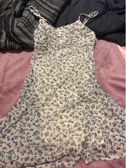 white blue flower dress size XL