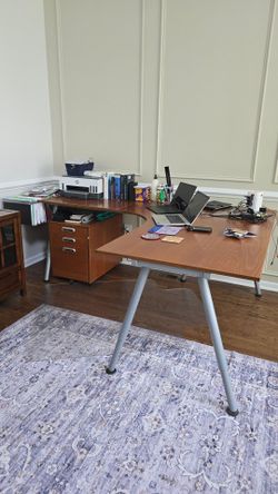 Ikea Galant L-Shaped Desk & matching filing cabinet