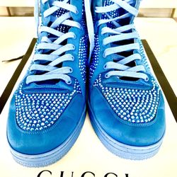  Blue Swarovski Gucci Sneakers 