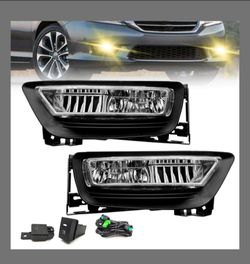 Nioboee Fog Lights Compatible With 2013 2014 2015 Accord 4-door Sedan with Halogen Bulbs HO HO