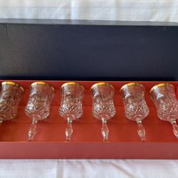 Set of 6 Crystal Wineglasses made In Italy