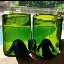 Emerald Green Punt Glasses X 2.
