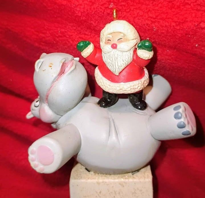 Vintage Musical Hallmark Christmas Tree Ornament - Plays "I Want A Hippopotamus For Christmas"