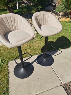 Fabric barstools see pictures for details specs 120 firm new